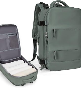 Large Travel Backpack For Women Men,Carry On Backpack,Hiking Backpack Waterproof Outdoor Sports Rucksack Casual Daypack Travel Essentials(Olive Green)