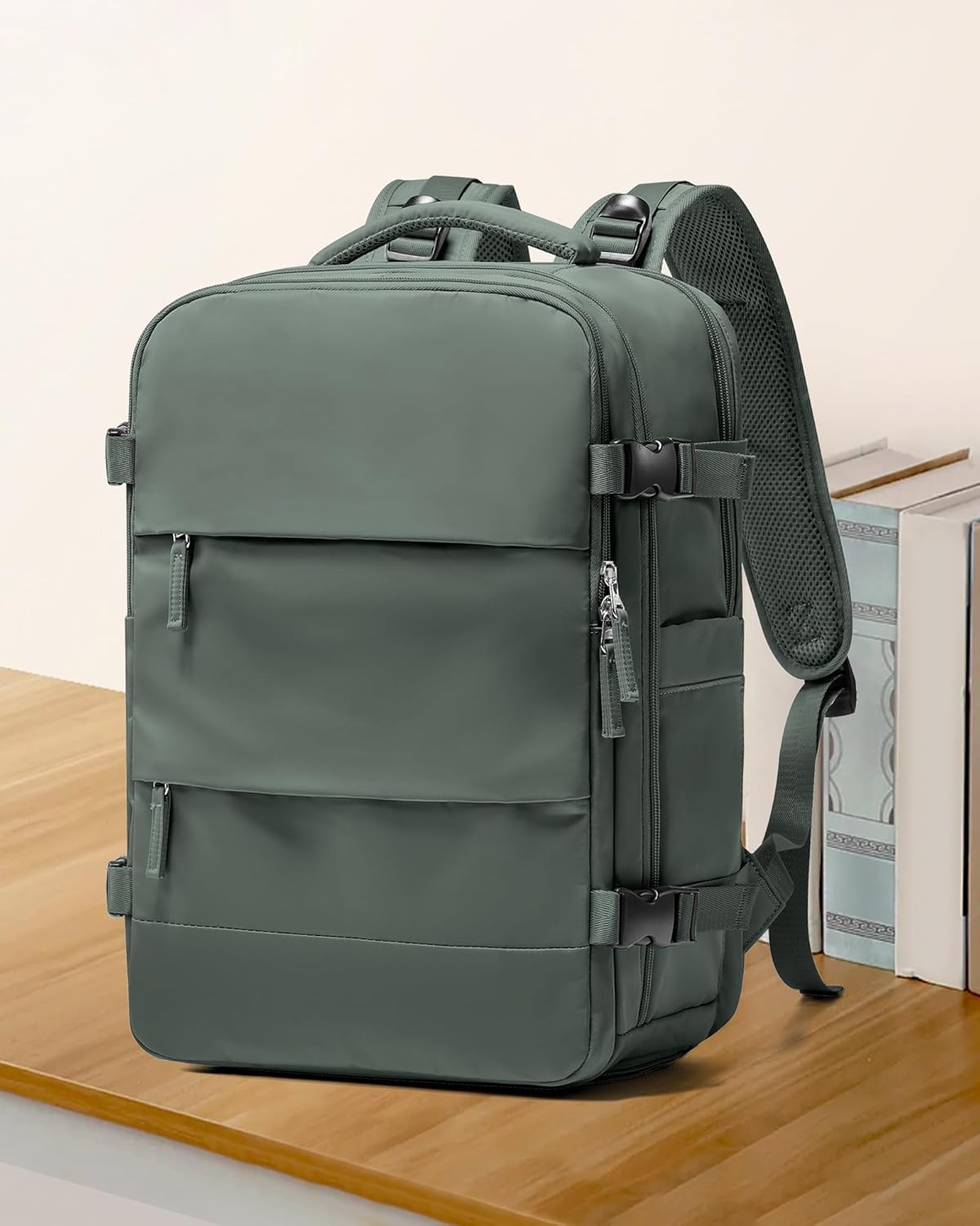 Large Travel Backpack For Women Men,Carry On Backpack,Hiking Backpack Waterproof Outdoor Sports Rucksack Casual Daypack Travel Essentials(Olive Green) - Image 2