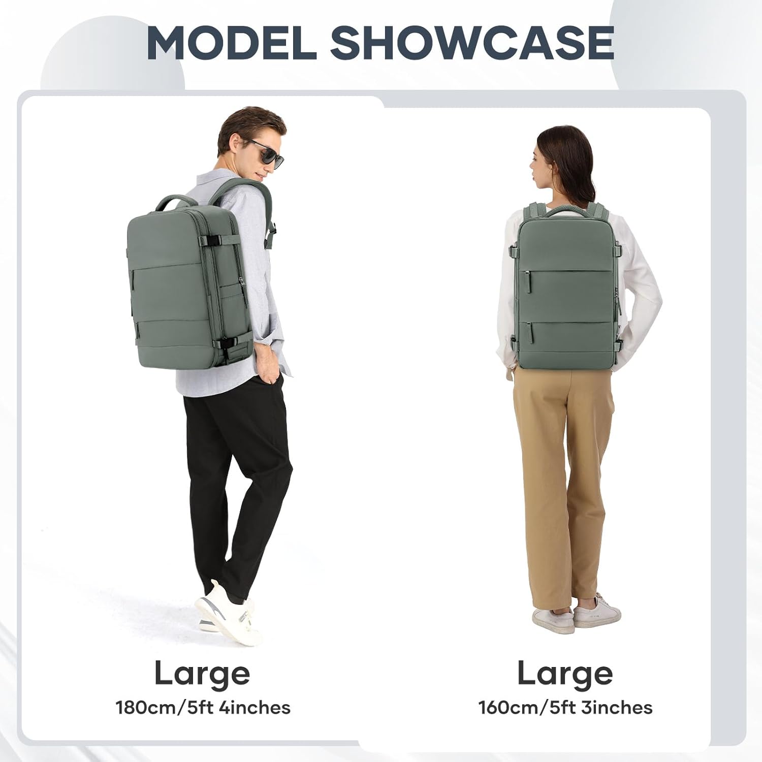 Large Travel Backpack For Women Men,Carry On Backpack,Hiking Backpack Waterproof Outdoor Sports Rucksack Casual Daypack Travel Essentials(Olive Green) - Image 8