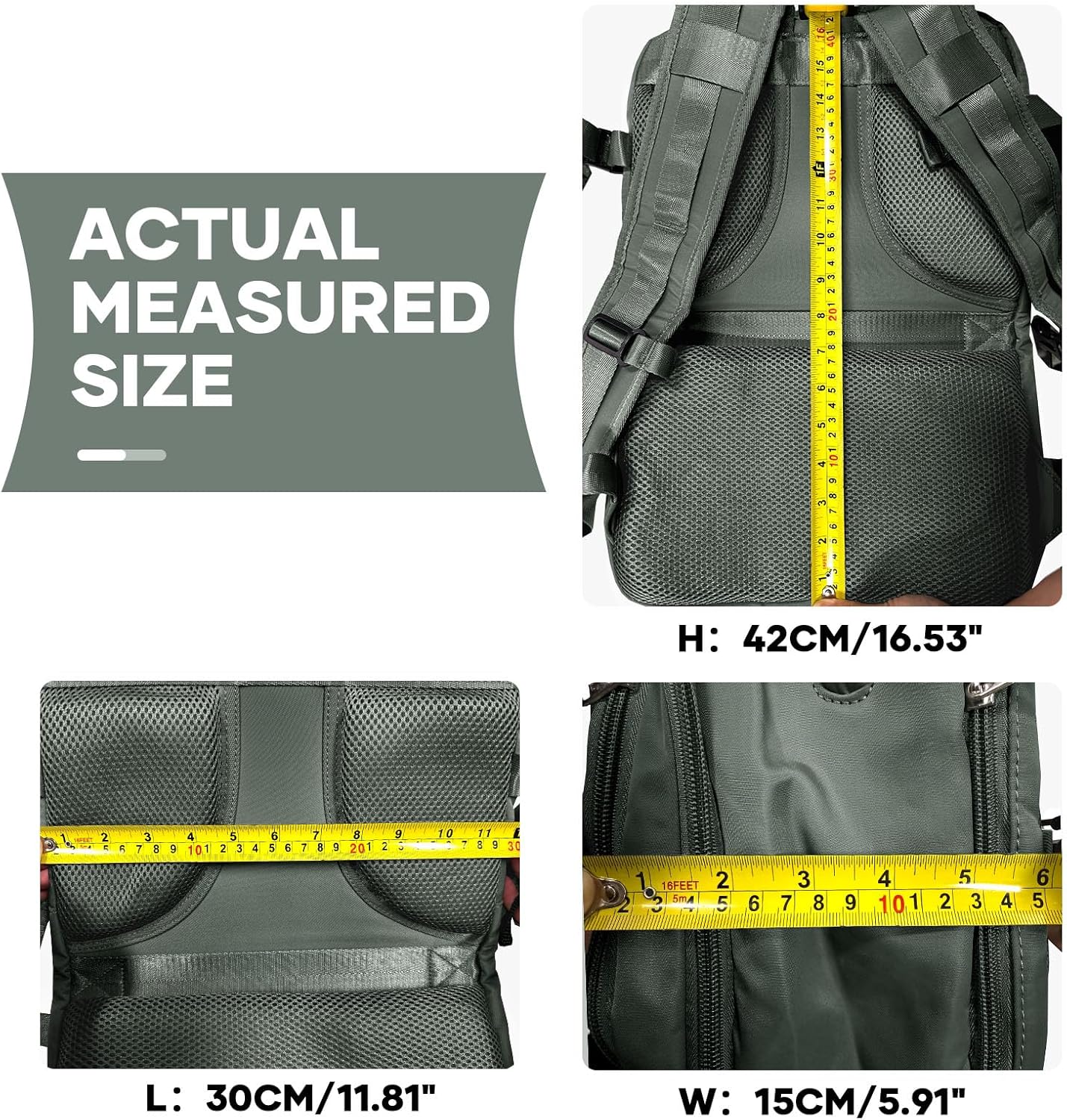 Large Travel Backpack For Women Men,Carry On Backpack,Hiking Backpack Waterproof Outdoor Sports Rucksack Casual Daypack Travel Essentials(Olive Green) - Image 9