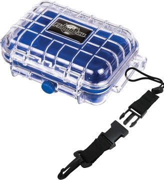 Flambeau Outdoors 102HD HD Tuff Box 100 with Zerust Anti-Corrosion Liner, Dry Box Storage, X-Small, Blue/Clear