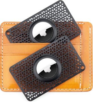 [Ultra Thin] for Airtag Wallet Holder 2 Pack, Airtag Holder, 0.1 inch Thickness, Airtag Wallet Case Slim Thin Card Case for Purse, Handbag, Backpack Wallet, Clutch (Black)